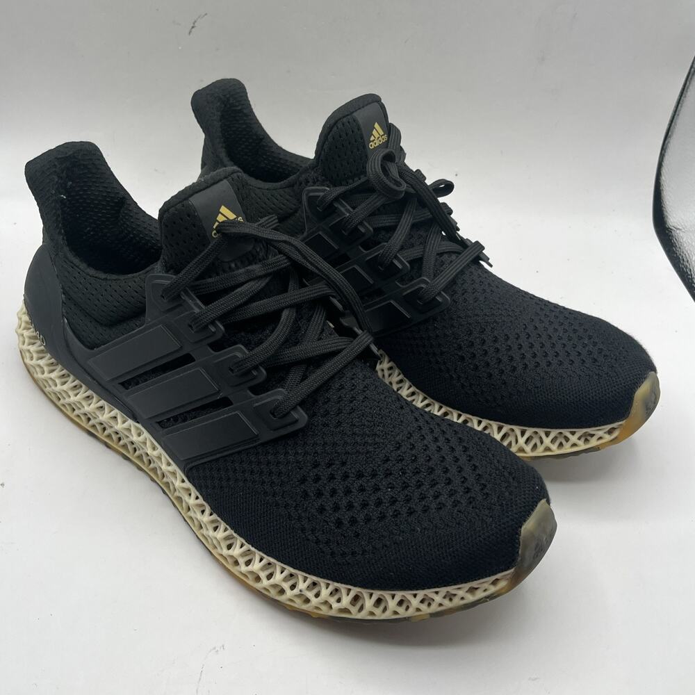 Adidas Ultra 4D Boost Core Black Gold Metallic Running Shoes IG2264 Men’s 11